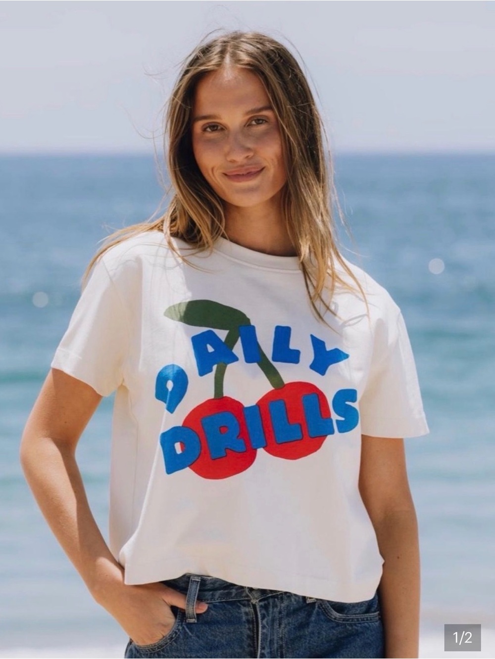 Daily Drills Cherry Boxy Tee - XS/S